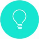Lightbulb pictogram on cyan background Lightbulb pictogram on cyan background