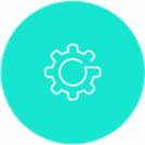 Gear pictogram on cyan background Gear pictogram on cyan background