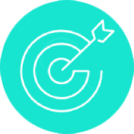 Target pictogram on cyan background